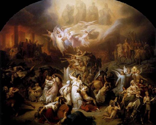 Wilhelm von Kaulbach : The Destruction of Jerusalem by Titus oil painting image